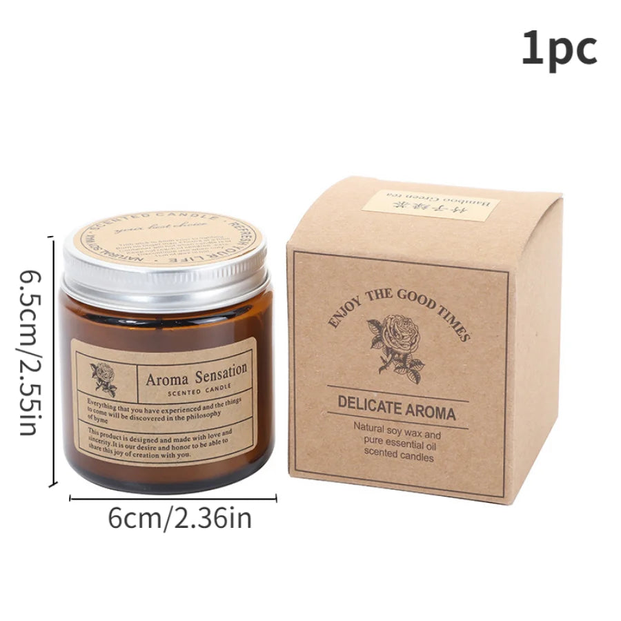 Bougie Parfumée 80mL - Pot en verre ambré