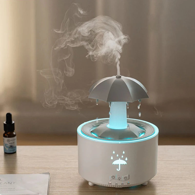 UFO Umbrella Essential Oils Diffuser Large Capacity Humidifier Christmas Jellyfish Aroma Diffuser Raindrop Sleeping Night Lights