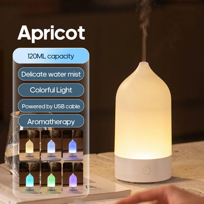 KINSCOTER New Aroma Diffuser 120ml Portable Silent Air Humidifier Colorful Night Light Essential Oil Diffuser for Room Home
