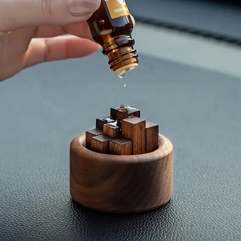 Creative Wooden Aromatherapy Diffuser with Essential Oil Container Home Decorative Stick Dispenser for Relaxing Atmosphere