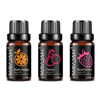 MAYJAM Fruit Essential Oil 10ml Cherry Banana Papaya Grape Litchi Guava Kiwifruit Pear Fig Fragrance Oil for Diffuser Candle
