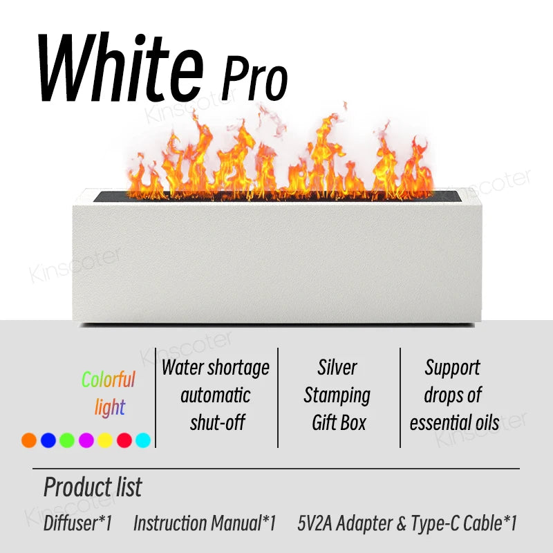 KINSCOTER Flame Aroma Diffuser Air Humidifier Ultrasonic Cool Mist Maker Fogger LED Essential Oil Flame Lamp Difusor