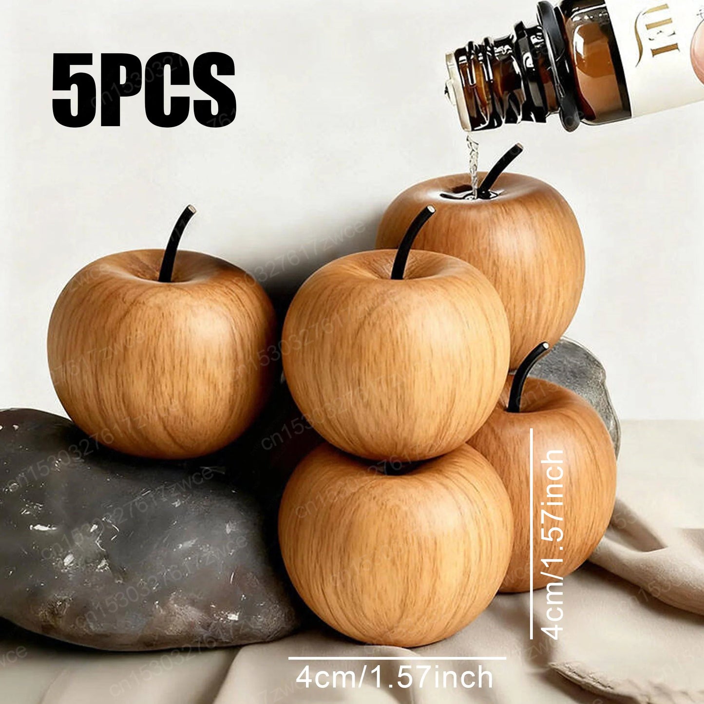Natural Wood Apple Aroma Diffuser Car Home Office Tabletop Decor, Relaxing Scent Dispenser, Holiday Gift, Essential Oil Diffuser