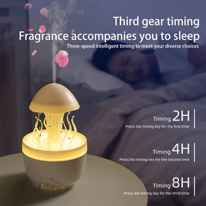 UFO Umbrella Essential Oils Diffuser Large Capacity Humidifier Christmas Jellyfish Aroma Diffuser Raindrop Sleeping Night Lights