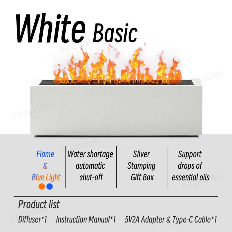 KINSCOTER Flame Aroma Diffuser Air Humidifier Ultrasonic Cool Mist Maker Fogger LED Essential Oil Flame Lamp Difusor